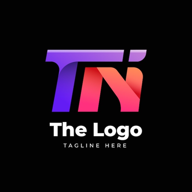 Gradient nt or tn logo template