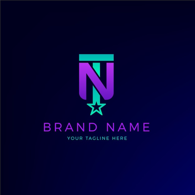 Free Vector gradient nt or tn logo template