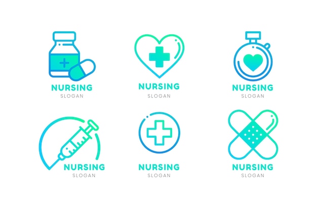 Gradient nurse logo collection