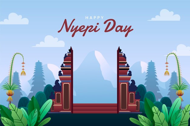 Gradient nyepi celebration background