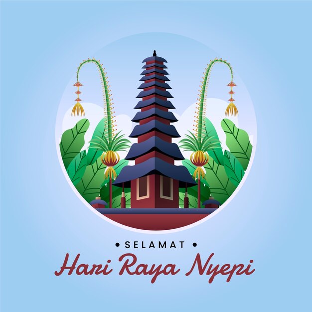 Gradient nyepi celebration illustration