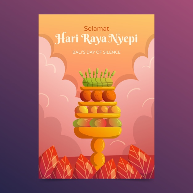 Gradient nyepi greeting card template