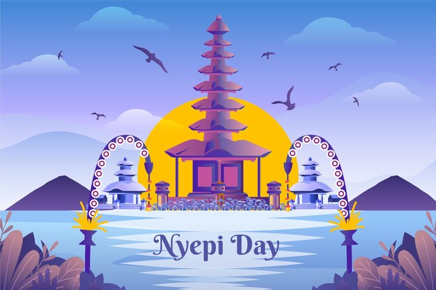 Gradient nyepi illustration