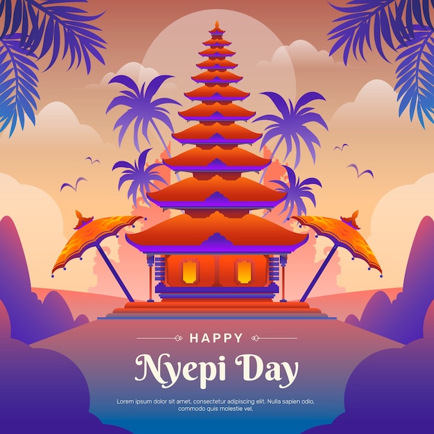 Gradient nyepi illustration