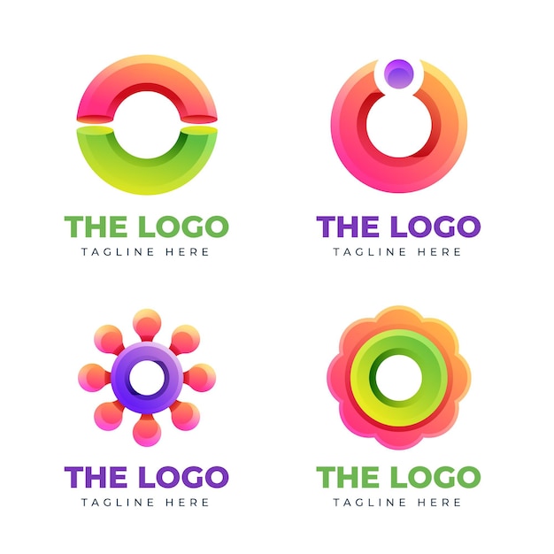 Gradient o logos template collection