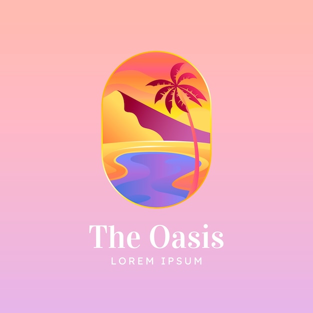 Free Vector gradient oasis logo design