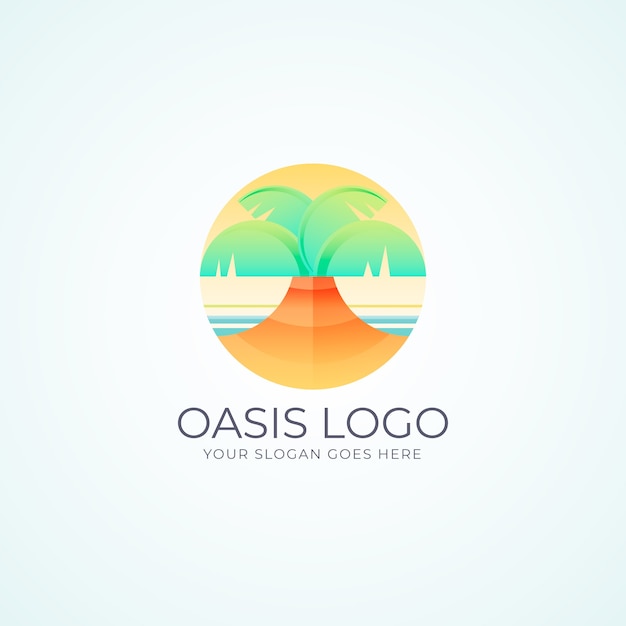 Free Vector gradient oasis logo template