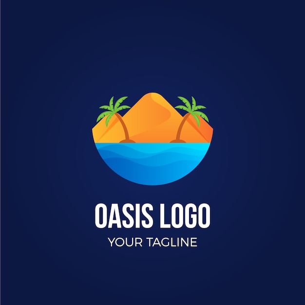 Free Vector gradient oasis logo template