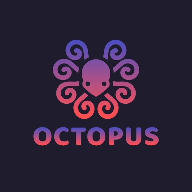 Gradient octopus logo template