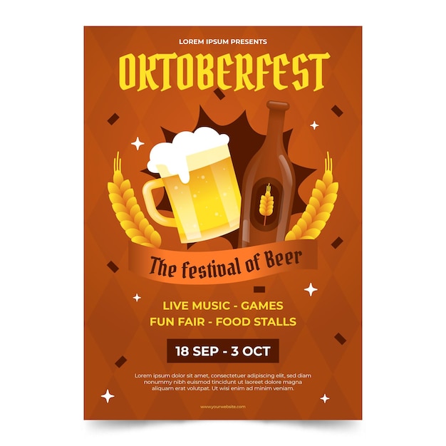 Gradient oktoberfest vertical poster template