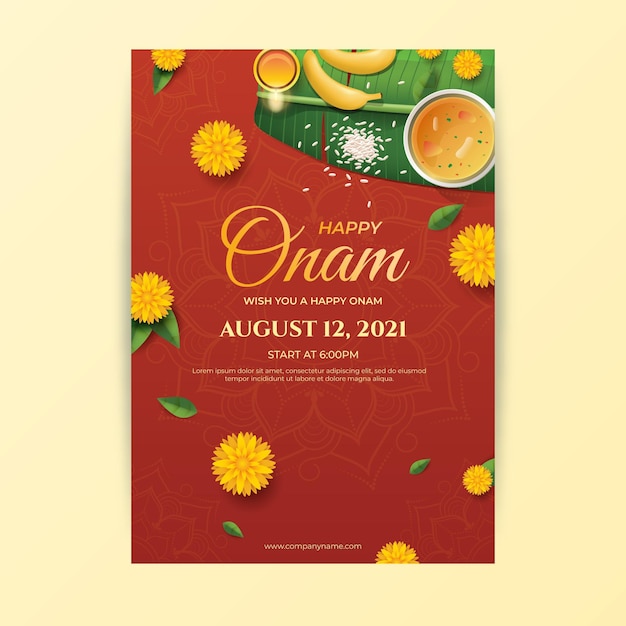 Gradient onam vertical poster template