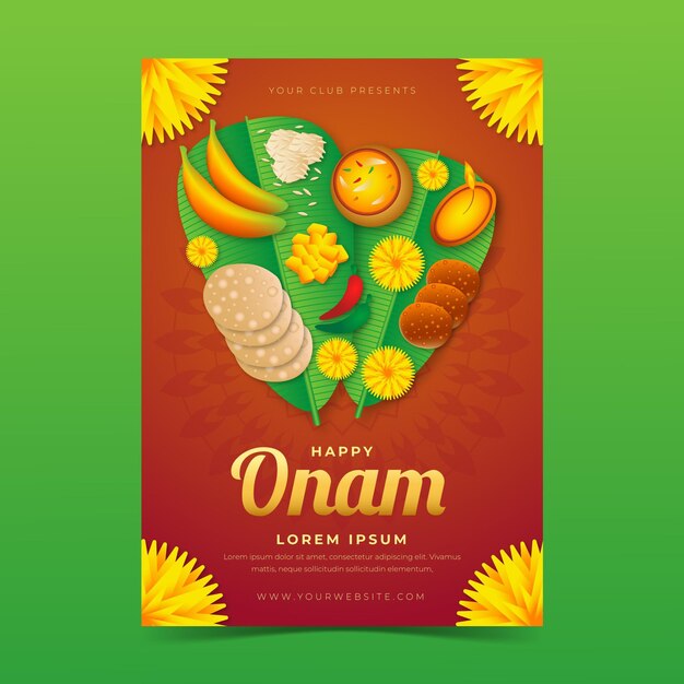 Gradient onam vertical poster template