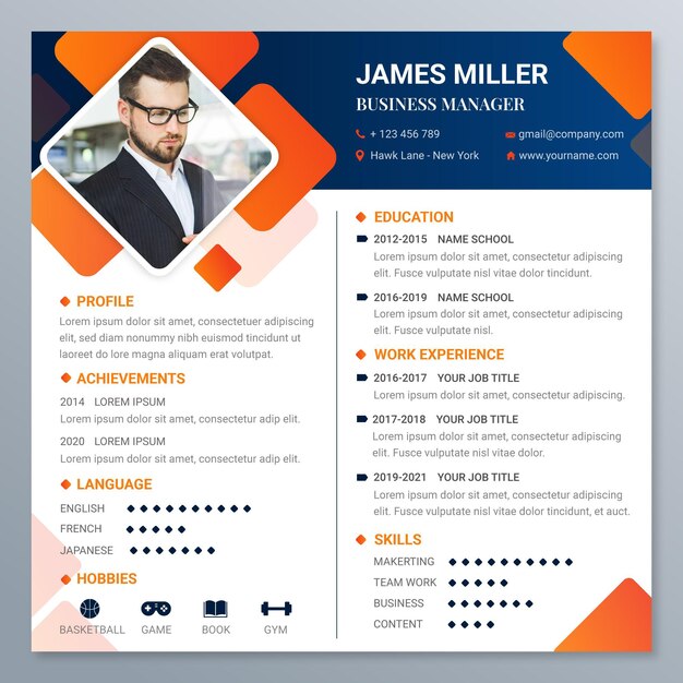 Gradient online resume template