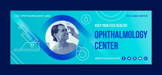 Gradient ophthalmologist social media cover template