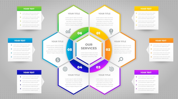 Gradient our services infographic