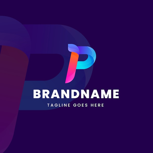 Gradient p letter logo template