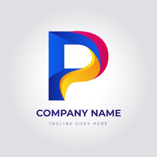 Gradient p letter logo template