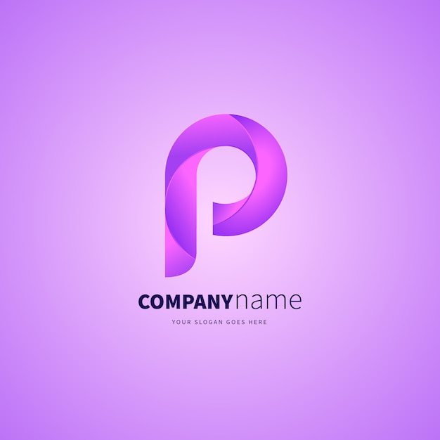 Free Vector gradient p letter logo template