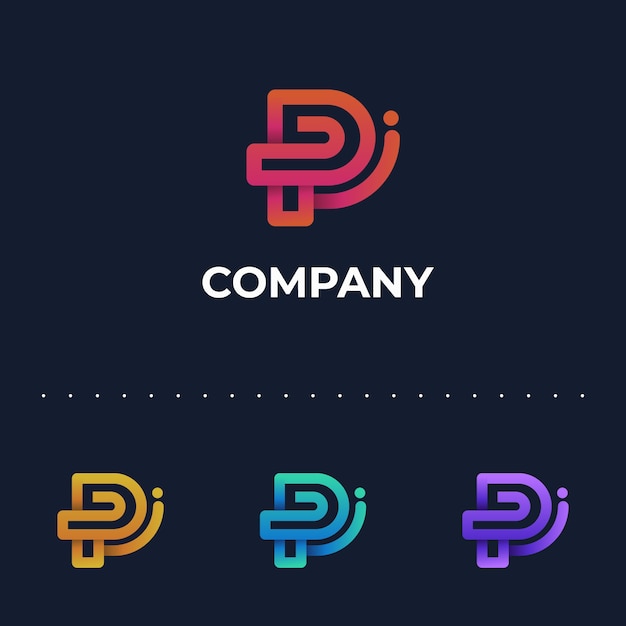 Gradient p letter logo