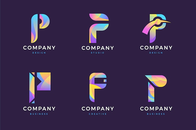 Free Vector gradient p logo collection