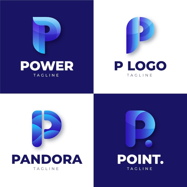 Gradient p logo template