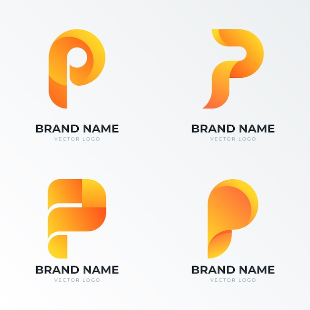 Free vector gradient p logo template