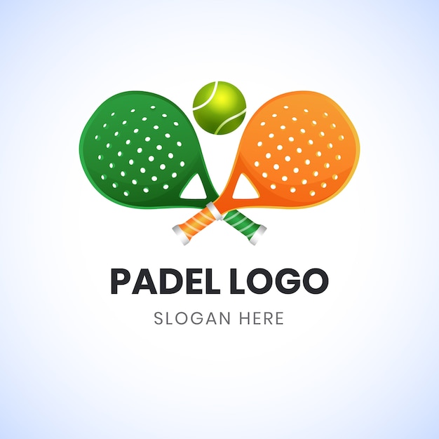 Free Vector gradient padel logo template