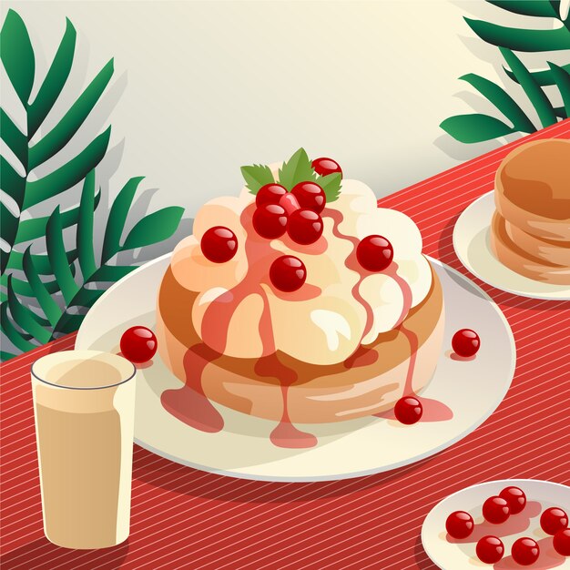 Gradient pancake day illustration