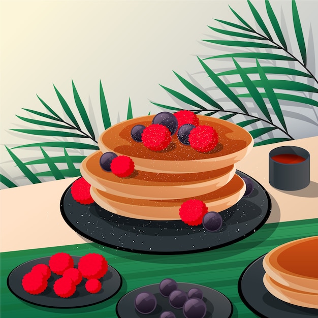 Free Vector gradient pancake day illustration