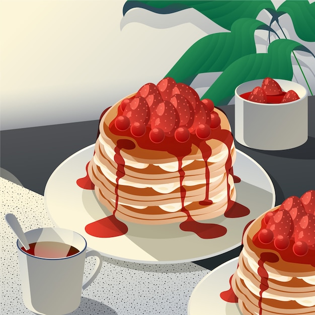 Gradient pancake day illustration