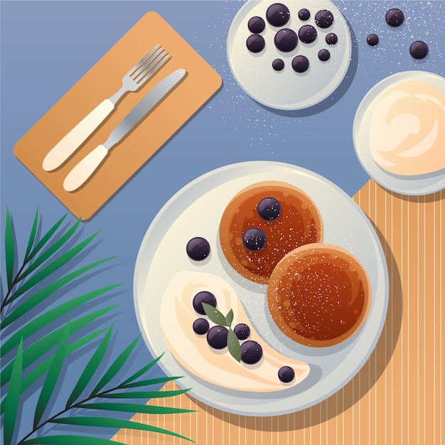 Gradient pancake day illustration