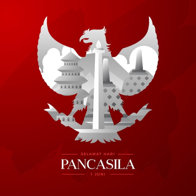 Free vector gradient pancasila day illustration