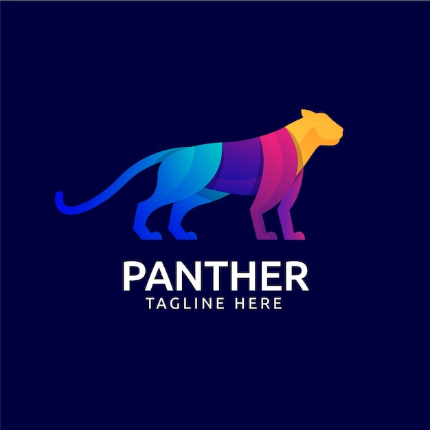 Free vector gradient panther logo template