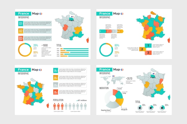 Gradient paris map infographics