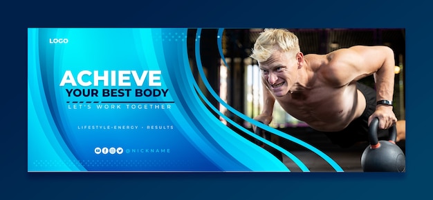 Free Vector gradient personal trainer facebook cover template