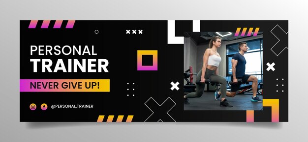 Gradient personal trainer facebook cover