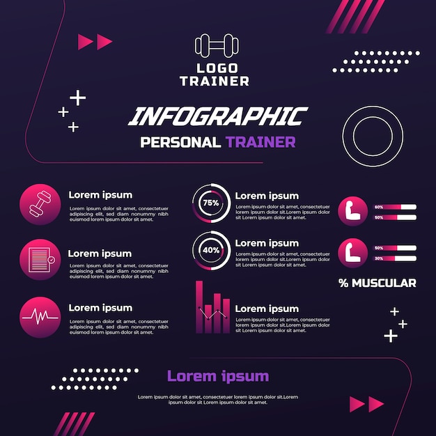 Free Vector gradient personal trainer infographic