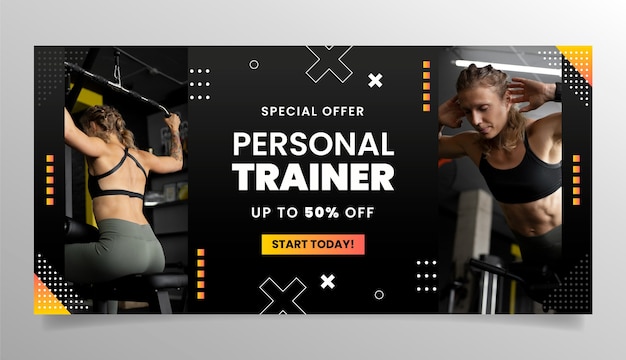 Gradient personal trainer sale banner