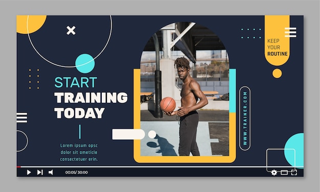 Free Vector gradient personal trainer youtube thumbnail