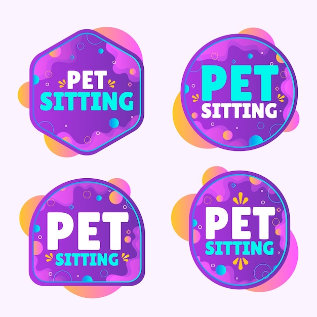 Free Vector gradient pet sitting template