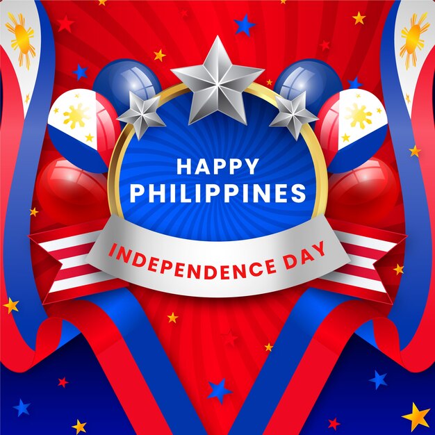 Gradient philippine independence day illustration