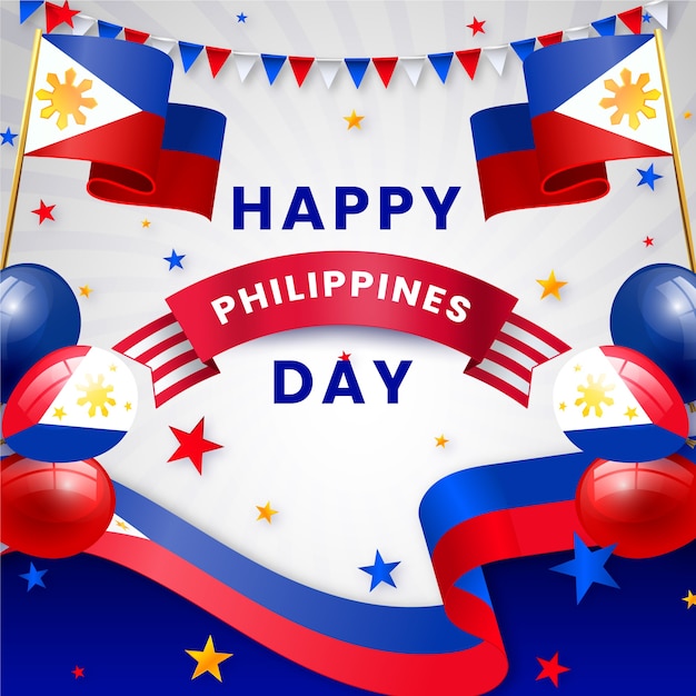 Gradient philippine independence day illustration