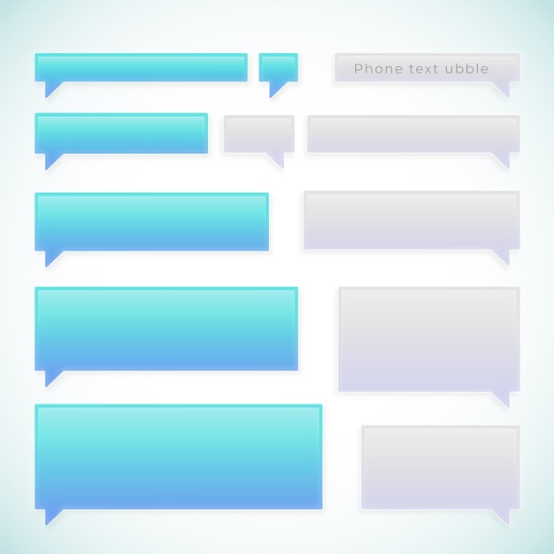 Gradient phone text bubble collection