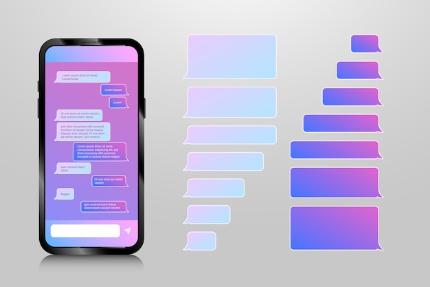 Gradient phone text bubble