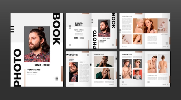 Free vector gradient photobook template design