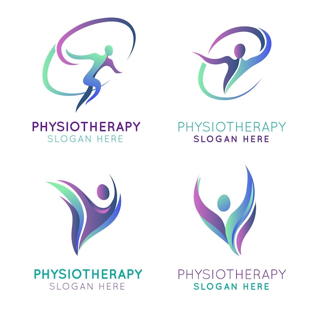 Gradient physiotherapy logo collection