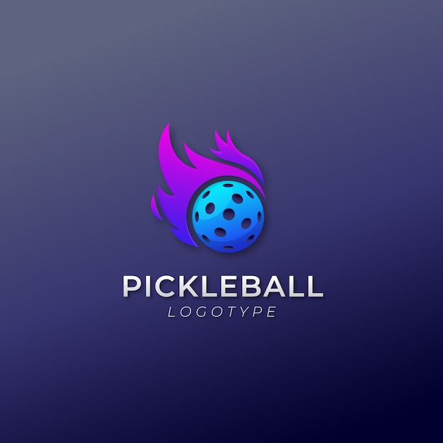 Gradient pickleball logo design template