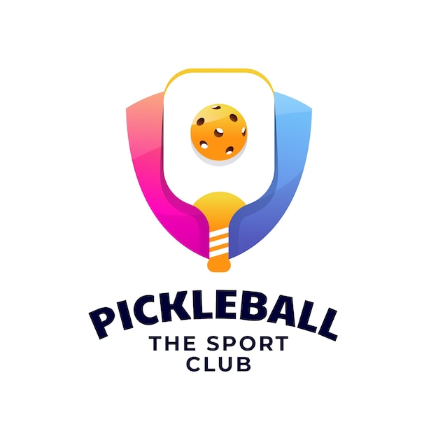 Free Vector gradient pickleball logo design template