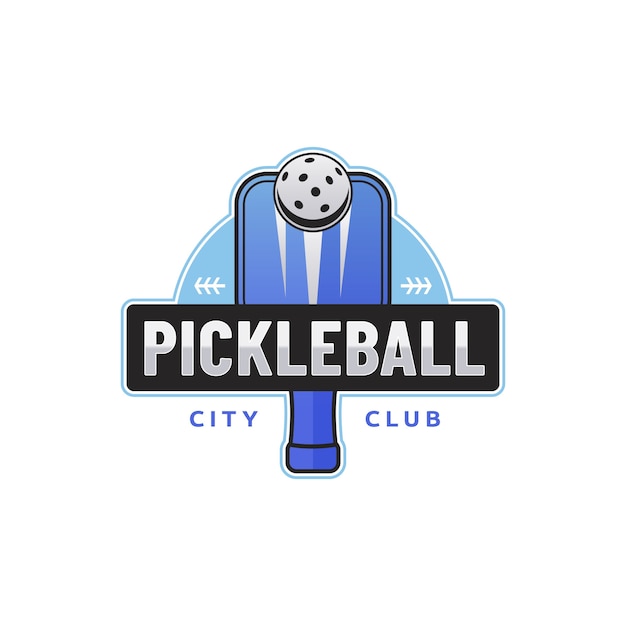 Free Vector gradient pickleball logo template