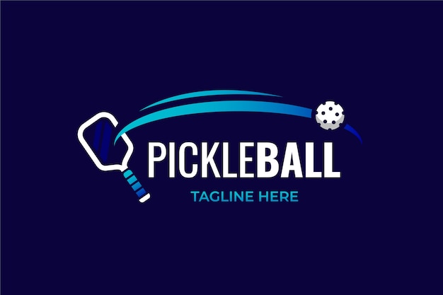 Free Vector gradient pickleball logo template